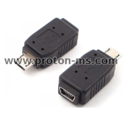 Micro USB M to mini USB F Adapter 