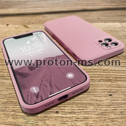 Луксозен Силиконов Кейс, МАТ, Square Shockproof Liquid Silicone Soft Case For iPhone 13 Pro Max