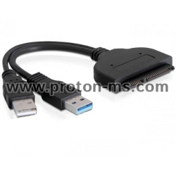 Преходник, USB 3.0 към SATA, Черен