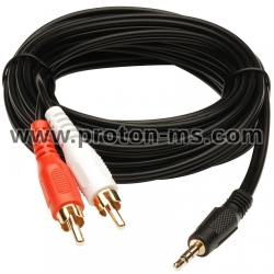 Audio Cable Stereo Jack 3.5mm - 2xRCA, 3 m.