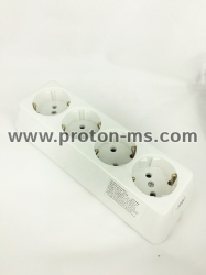 4-socket splitter with no cable, white