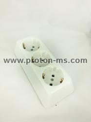3-socket splitter with no cable, white