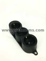 3-socket splitter with no cable, black