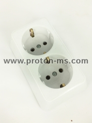 Two-socket bakelite splitter without cable, white