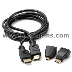 HDMI Cable 1.5m with Mini HDMI and Micro HDMI Interfaces