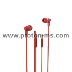 &quot;Basic+&quot; In-Ear Headset HAMA 137442, Microphone, Red
