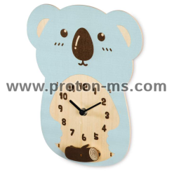 Hama &quot;Koala&quot; Children's Wall Clock, Quiet, Wood