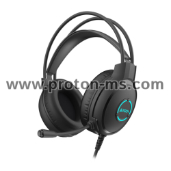 Headphones A4TECH Fstyler FH300U, USB, RGB, Microphone, ANC, Black