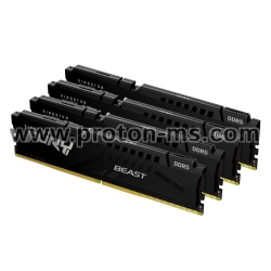 Memory Kingston FURY Beast Black 128GB(4x32GB) DDR5 5600MHz CL36 KF556C40BBK4-128
