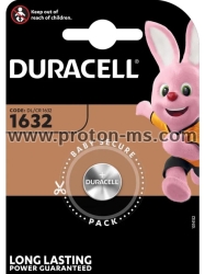Lithium Button Battery DURACELL CR1632 3V 1pc./1pc./