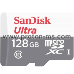 Memory card SANDISK Ultra microSDXC UHS-I, 128GB, Class 10, 100Mb/s