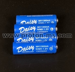 Rechargeable Battery 1300 mAh Daisy AA 1.2V, Set of 4 pcs.