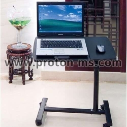 Сгъваема маса за лаптоп с колелца подходяща за легло и диван, Мобилна маса за лаптоп 