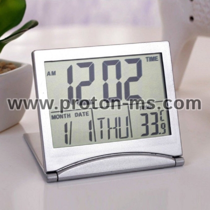 Часовник с аларма, календар и термометър