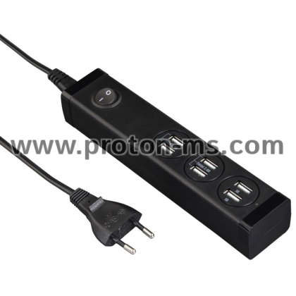 USB Charging Station HAMA 121966, 100 - 240 V, 6 x USB, 6800 mA, Black