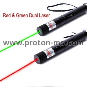 Мощен лазер-пoйнтер с две светлини - червен и зелен