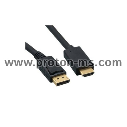 Кабел DeTech DP HDMI M/M, 14+1 cooper, 1.8м, Черен 