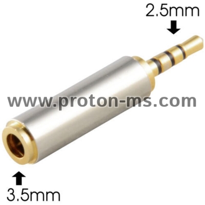 High Quality 1pc Gold 2.5 mm Male to 3.5 mm Female audio Stereo Adapter Plug Converter Headphone jack