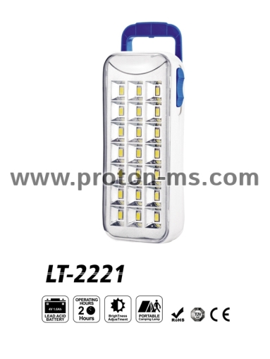 Emergency rechargeable lamp (+ solar element) with 20 LEDs