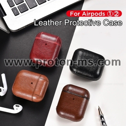 Калъф за AIRPODS case with clip, Protective Bag Leather Sleeve Cover Case Storage Earphone Portable For Apple AirPods