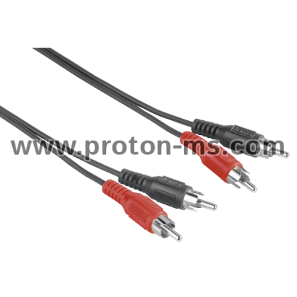 Audio/Video Connecting Cable, 2 RCA plugs - 2 RCA plugs, 1.5 m HAMA