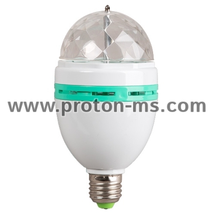 LED Диско лампа E27 220V 3W (бяло и черно тяло на кушката)