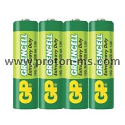 Цинк карбонова батерия GP R6  GREENCELL 15G-S4 /4 бр. в опаковка/ shrink 1.5V