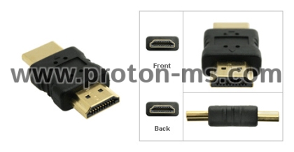 Преходник HDMI мъжка букса - HDMI мъжка букса, златист