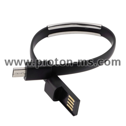 Micro USB кабел във формата на гривна за ръка за пренос на данни и зареждане