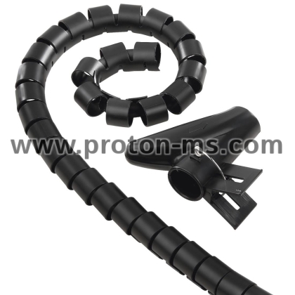 Hama Flexible Spiral Cable Conduit, Universal, 25 mm, 2 m, black