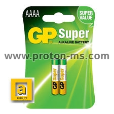 GP Super Alkaline Battery 25A-U2 1.5V size AAAA, 1pc