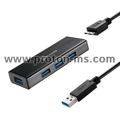 USB 3.0 4-port hub j5Create JUH340, 1:4, Black