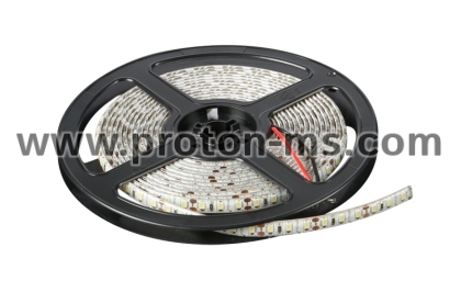 SMD 2835 LED Flexible Strip, 9.6W/m warm white, 12V DC, 120 LEDs/M, 5m, waterproof, IP65 1m