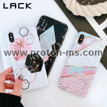iPhone XLACK Candy Color Marble Phone Case For iphone X Case