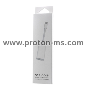 2 in 1 Double Lightning Jack Y Cable for iPhone