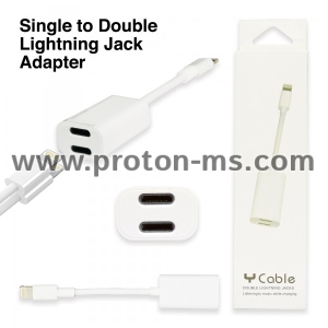 Кабел 2 in 1 Double Lightning Jack Y Cable for iPhone