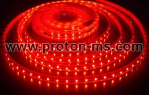 LED лента SMD2835, 4.8W/m червена, 12V DC, 60 LEDs/м, 5m, водоустойчива IP65, 1 m