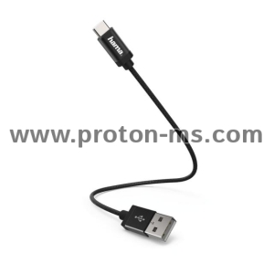  Кабел HAMA 178281, USB 2.0 A мъжко - USB-C мъжко, 0.2 м., 480Mbit/s,Черен