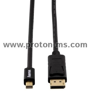 Кабел HAMA 54563 mini DisplayPort мъжко - DisplayPort мъжко, 1.8 m, 3 звезди 