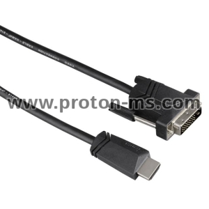 Кабел HAMA 205018 HDMI мъжко - DVI/D мъжко, 1.5 м, екраниран