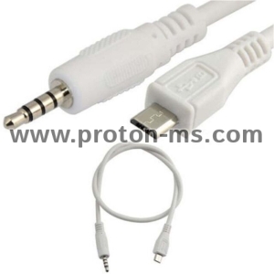 Кабел 3.5mm Stereo Plug Jack to Micro USB 5 Pin Male M/M Adapter Convertor Audio Cable