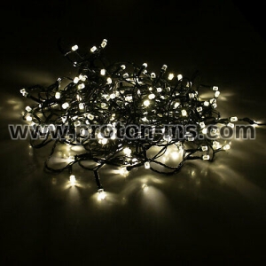 200 LED Лампички Диамант, топло бяла светлина 22.9m