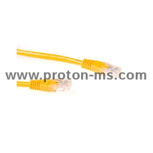 Мрежов пач кабел Ewent UTP CCA, CAT 6, RJ-45 - RJ-45, 0.5 m, Жълт, булк опаковка