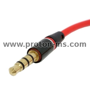 Аудио кабел 3.5мм мъжки към женски стерео жак, кабел удължител за слушалки и микрофон 0.30см