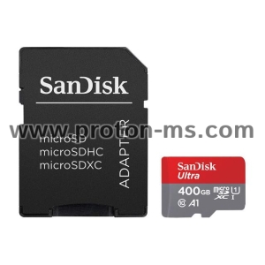 Карта памет SANDISK Ultra microSDHC, 400GB, A1, UHS-I, U1, Class 10, 120MB/s, Адаптер