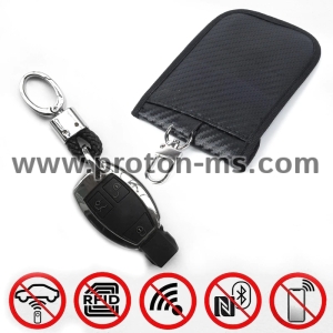 Заглушаващ сигнала калъф за ключ за автомобил, кредитна карта с ключодържател, RFID 