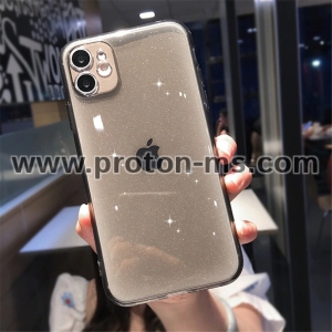 Луксозен Силиконов Кейс за iPhone 12 Pro Luxury Bling Glitter, Luxury Candy Transparent Case