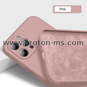 Луксозен Силиконов Кейс, МАТ, Square Shockproof Liquid Silicone Soft Case For iPhone 13 Pro Max