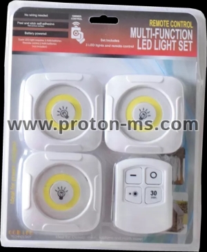 LED Battery Lights with Remote, 3 pcs. in a set