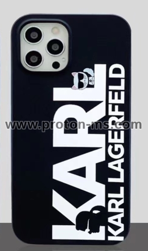 Силиконов Кейс Cartoon Lagerfeld brand designer KARLs Phone Case, soft For iphone 12 PRO, ЧЕРЕН